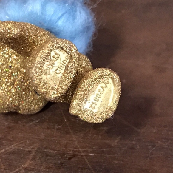 Scarce Original Gold Glitter Troll Good Luck Doll DAM Mystery Troll Blue Hair - Picture 4 of 4